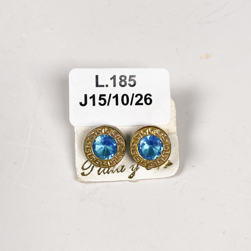 Par de Caravanas de Plata con Piedras Azules
