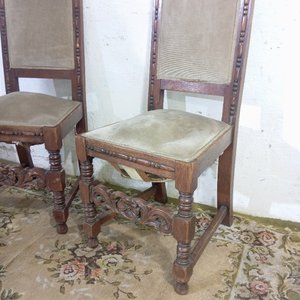 Par de Sillas Estilo Tudor Lustre Oscuro - imagen 4