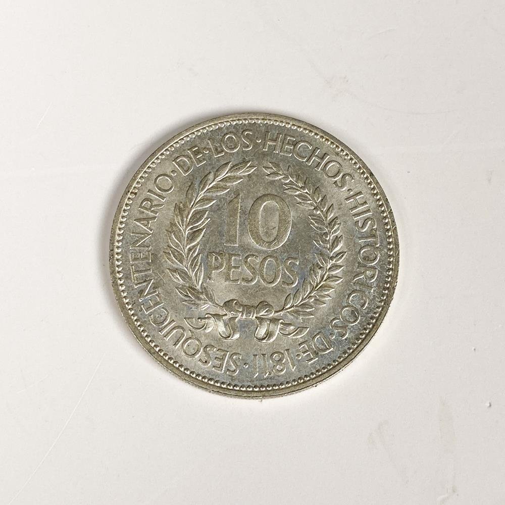 Moneda de Plata "El Gaucho" - 10 Pesos Uruguayos 1961