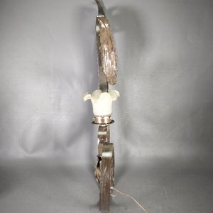 Aplique de Pared de Hierro Forjado con Hoja y Tulipa - imagen 5