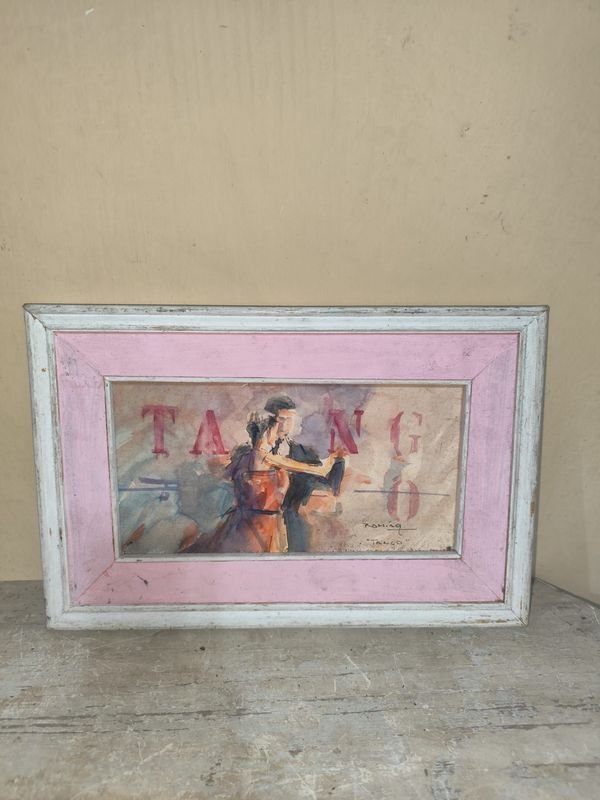 CUADRO ANTIGUO TANGO DE NACHO RAMIREZ - imagen 3