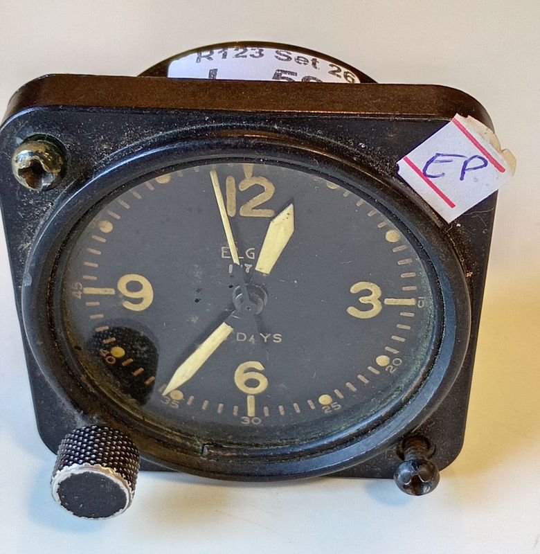 Reloj de Cabina Elgin 8 Días Aviación WWII Mecánico