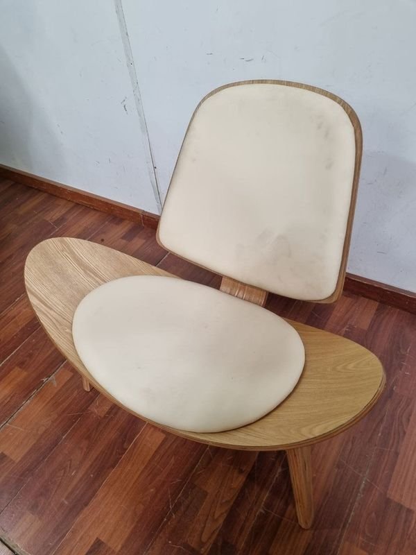 Silla Diseño Madera Curvada Estilo Shell Con Almohadón