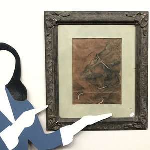 Obra de Carlos Valdes Mujica: Técnica Mixta sobre Papel con Detalles Dorados - imagen 11