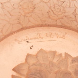 Centro de Mesa de Cristal Ámbar con Relieve de Rosas VSL - 23cm - imagen 4