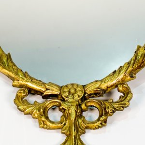 Espejo Oval con Marco de Bronce y Detalle Floral - imagen 2