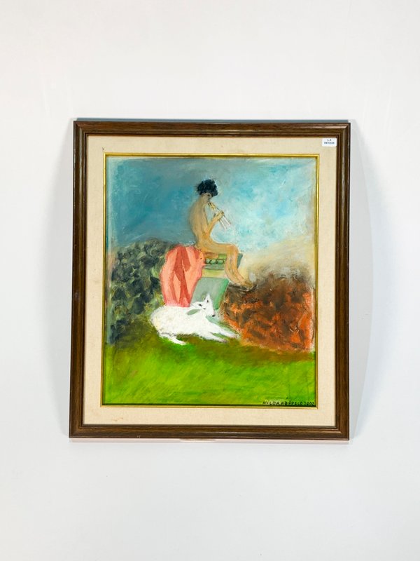 Cuadro Óleo "Desnudo de Dama Tocando el Clarinete" por Nilda Poppolo (2002) - imagen 1