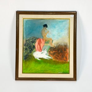 Lote siguiente: Cuadro Óleo "Desnudo de Dama Tocando el Clarinete" por Nilda Poppolo (2002)