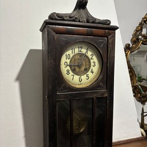 Reloj de Pared Antiguo a Péndulo con Caja de Madera Tallada - imagen 9