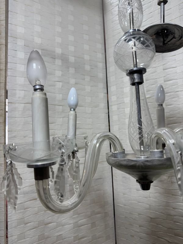 Lámpara de cristal artesanal checoslovaca - imagen 8