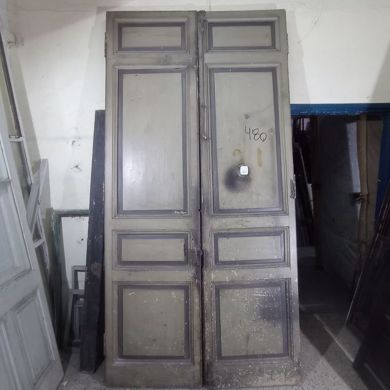 Puertas antiguas de tablero en pinotea para decoración - imagen 6