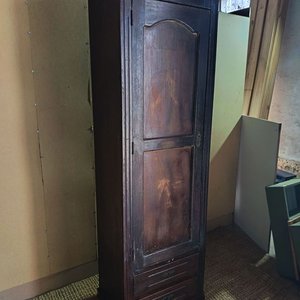 Ropero Antiguo de Madera con Puerta y Cajones - imagen 3