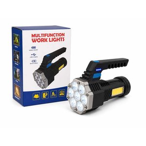Lote siguiente: Linterna recargable 2 en 1 con 7 luces led, panel lateral y 4 modos de iluminación