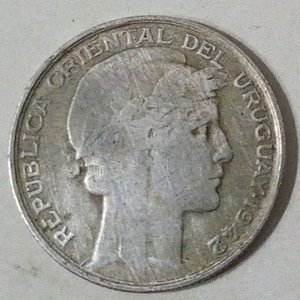 Moneda Uruguaya de Plata 20 Centésimos de 1942 - imagen 1