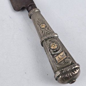 Cuchillo Criollo Franz Wenk con Mango de Platería Criolla y Vaina de Cuero - imagen 5