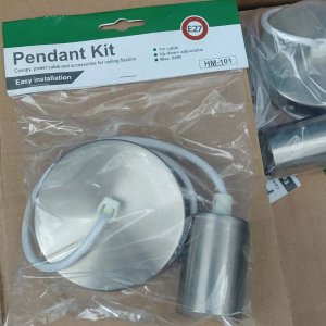 Kit Colgante Metálico para Lámpara E27, Satin Nickel, 50 Unidades - imagen 1