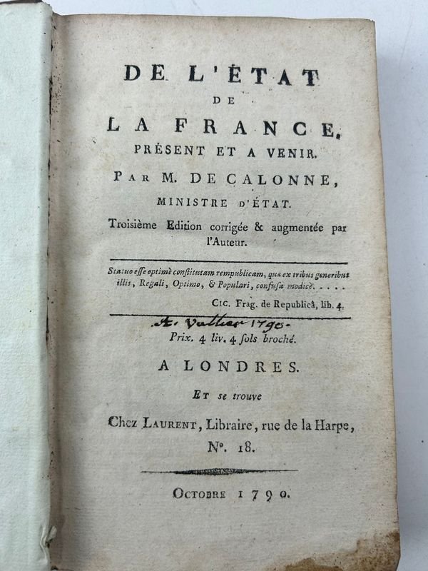 Libro del estado de Francia, presente y futuro, por Calonne - imagen 2