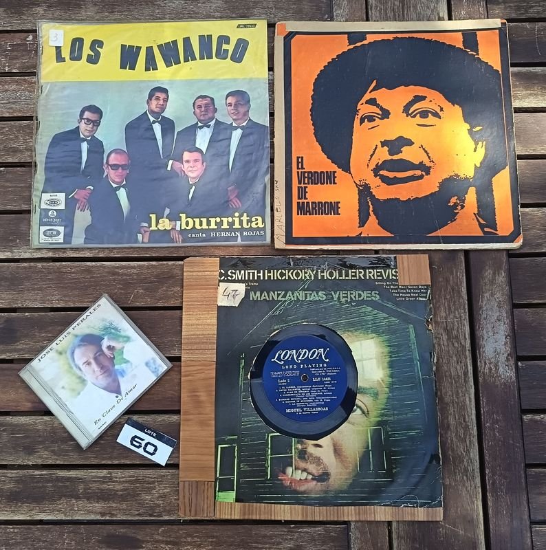 CD José Luis Perales Original / Tres discos de vinilo de larga duración ¨Los Wawancó La Burrita¨ - ¨Los Verdones de Marrone¨ - ¨Miguel Villasboas y su Sexteto Tipico¨
