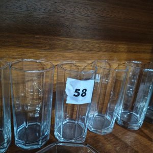 Juego de 6 Vasos Altos Octogonales Transparentes - imagen 1