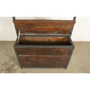 Mueble Baúl con Perchero de Metal y Madera Oscura - imagen 2
