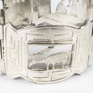 Pulsera de Plata con Diseño de Ovejas y Paisaje - imagen 2