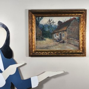 Oleo "Hogar Dulce Hogar" de Carl Hirschberg con Marco Dorado - imagen 7