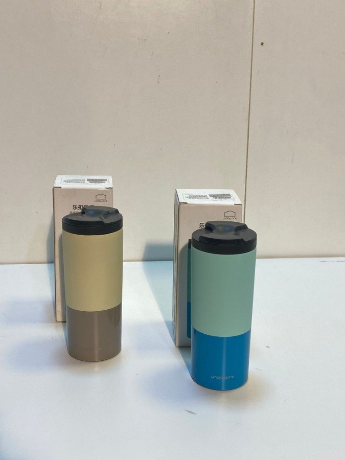 Set de 2 Vasos Térmicos LocknLock Bicolores con Tapa