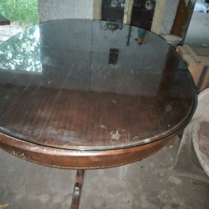 Lote anterior: Mesa de Comedor Ovalada de Madera y Vidrio con 4 Sillas Tapizadas