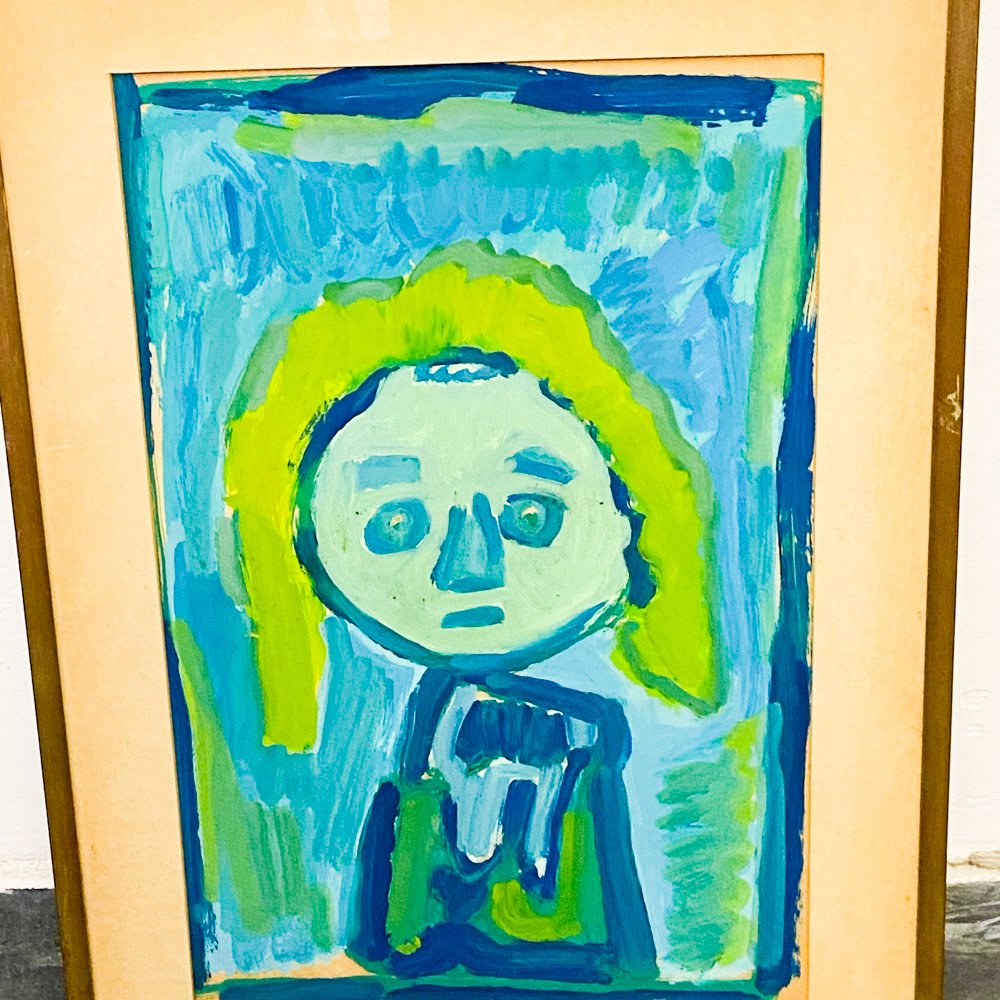 Cuadro acuarela color personaje firmado - imagen 2