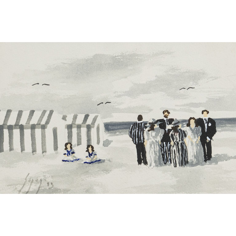Acuarela de playa por Adolfo Sayago - Pintura al agua