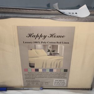 Juego de Sábanas King Size Happy Home 4 Piezas Beige 100% Algodón - imagen 2