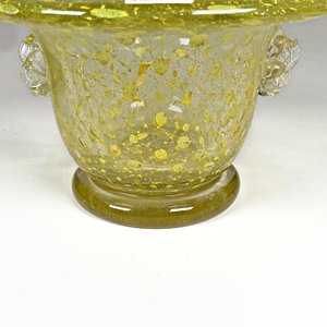 Florero de Cristal Murano Amarillo con Detalles Dorados - imagen 3