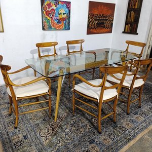 Mesa Rectangular con Tapa de Vidrio Templado y Base de Madera - imagen 9