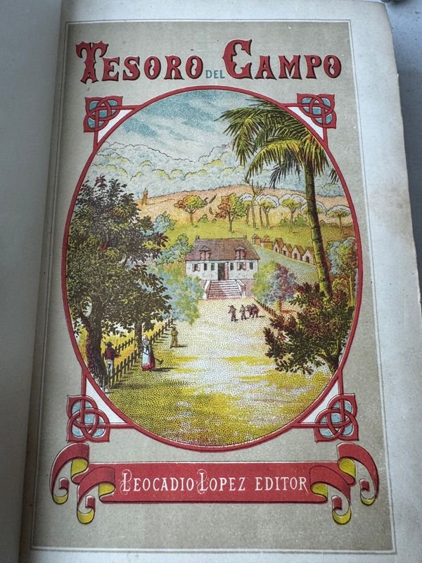 2 Tomos de Tesoro del Campo por Leocadio Lopez Editor - Libros antiguos con encuadernación en cuero y oro - imagen 2
