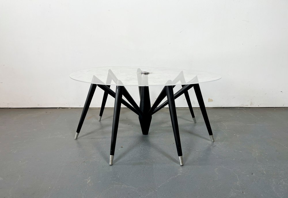 Mesa de Centro Diseño Araña Vintage 1960 Acrílico y Madera