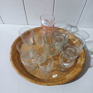 Bandeja de Bambú con Vasos y Copitas de Cristal - imagen 4