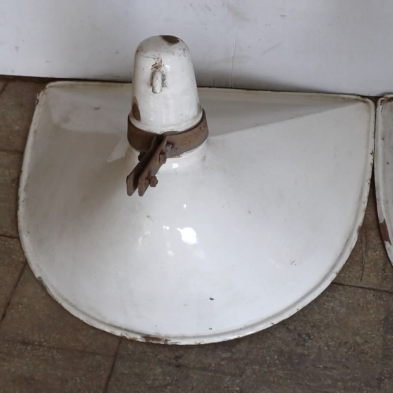 Lámparas industriales antiguas esmaltadas para decoración - imagen 7