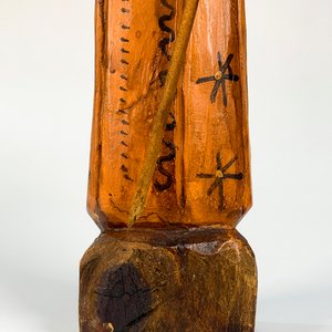 Talla Religiosa de San Francisco de Asís en Madera con Bastón y Palomas - imagen 3