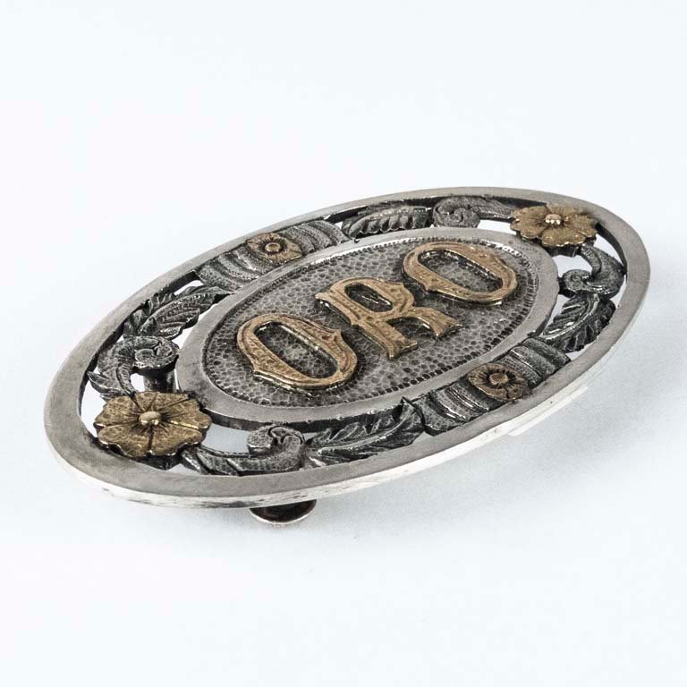 Hebilla de plata y oro - Peso: 30gr - Medidas: 6.5x4cm - imagen 2