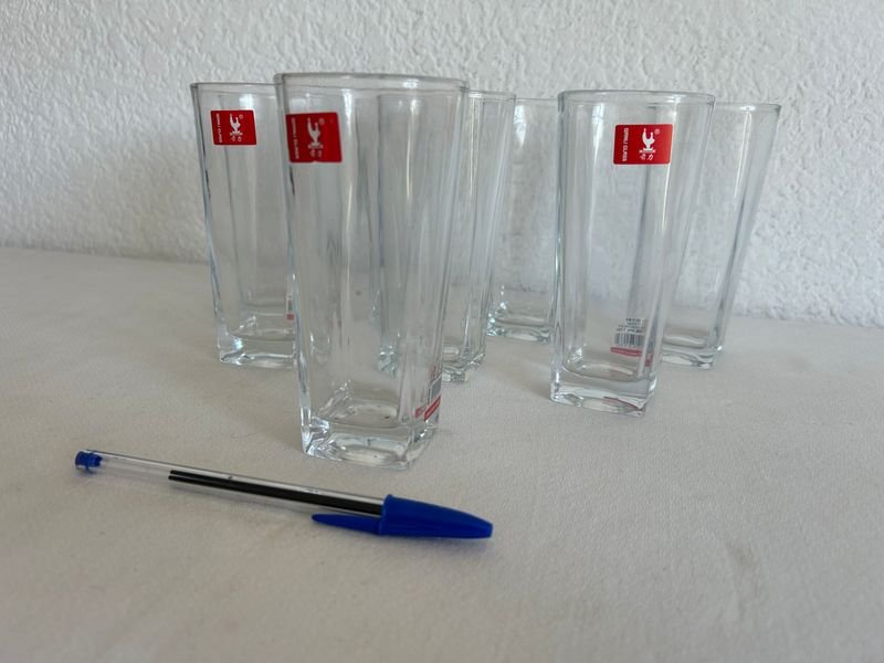 Juego de vasos de cristal transparente - imagen 3