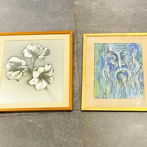 Lote anterior: Dos cuadros diferentes flores y rostro