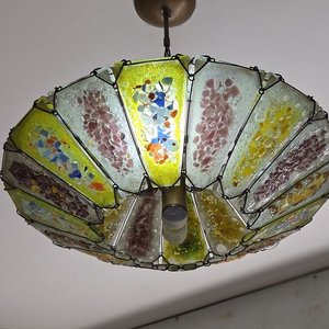 Lámpara de Techo Artesanal en Vidrio Multicolor - imagen 3