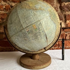 Globo Terraqueo Antiguo Gran Tamaño Coleccionable - imagen 2