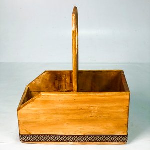 Matera de Madera Rústica con Asa y Detalle Tejido - imagen 2