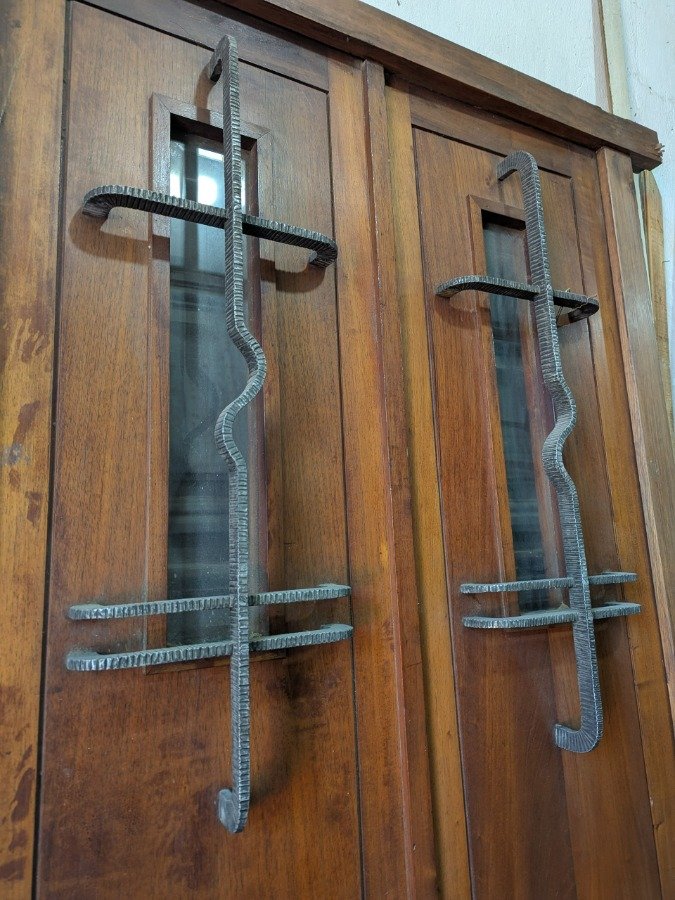 Puerta doble exterior en cedro con marco de pinotea - imagen 6