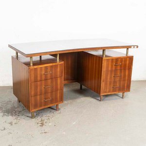 Lote anterior: Escritorio Americano Vintage con Frente Curvo y Soportes de Bronce