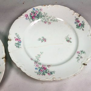 Dos Platos de Porcelana Francesa Limoges con Diseño Floral Blanco - imagen 4
