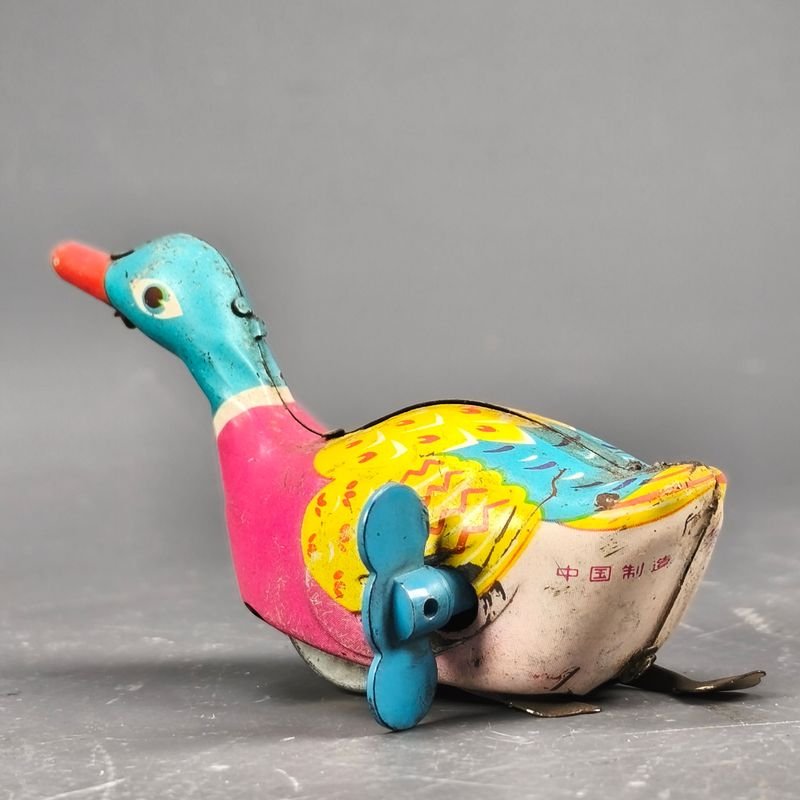 Pato en chapa a cuerda de procedencia japonesa, juguete funcionando - imagen 7