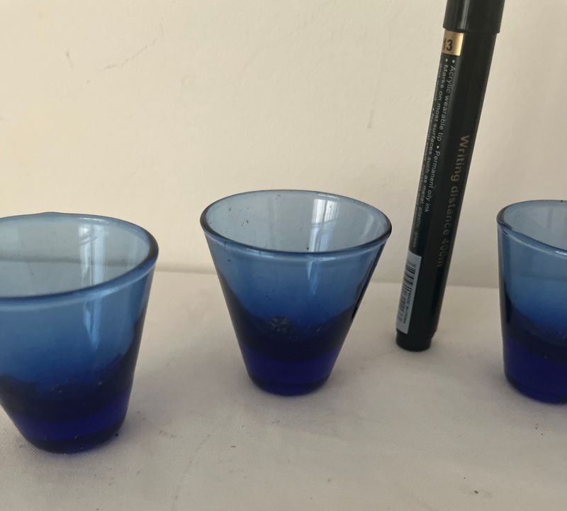 Vasos de cristal azul - imagen 3