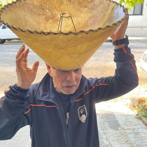 Pantalla de Lámpara Artesanal de Cuero - imagen 2